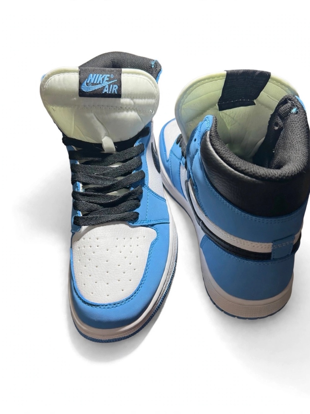 Nike Kids High-Top Sneakers in Light Blue, White and Black